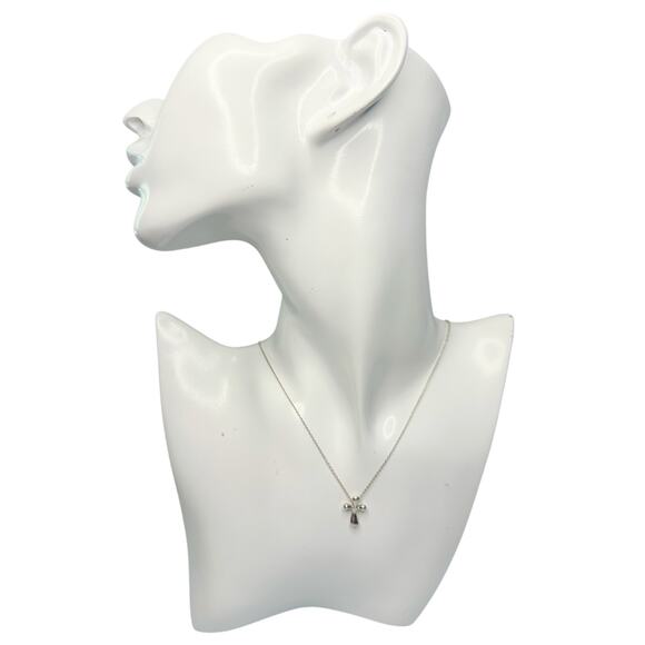 Tiffany and Co Elsa Peretti Cross Pendant Necklace in Sterling Silver (16") - Picture 14 of 14